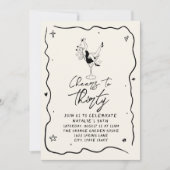 Retro 30th Cheers to 30 Doddle Birthday Party Einladung (Vorderseite)