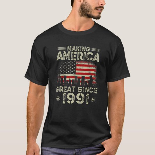 Retro 31St Birthday USA Flag America Grosses Ameri T-Shirt (Vorderseite)