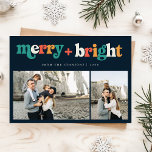 Retro 3 Foto Farbenfrohe Weihnachten<br><div class="desc">Diese Retro 3 Foto Frische & Helle Weihnachtskarte bietet Ihnen eine nostalgische Drehung auf Ihren traditionellen Gruß. Mit 3 anpassbaren Foto-Slots sorgt die fette Retro-Typografie für ein lebendiges und fröhliches Ambiente. Die spielerischen, farbenfrohen Pop vor einem schlichten, dunklen Hintergrund geben der Karte ein perfektes Gleichgewicht zwischen Vintagem Charme und moderner...</div>