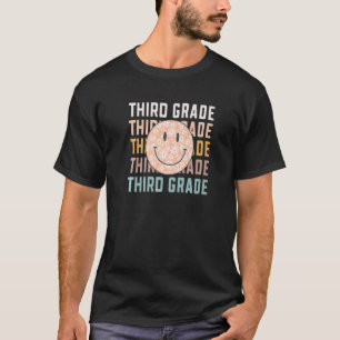Retro 3. Klasse Lehrer Student Lächeln Zurück T T-Shirt