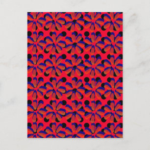 Retro-3D-Blume Postkarte