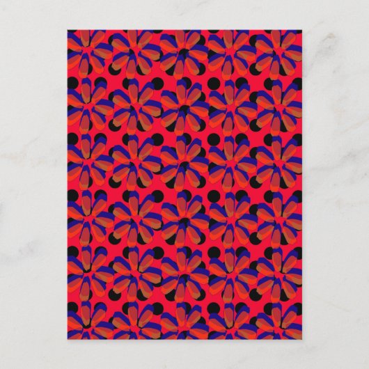 Retro-3D-Blume Postkarte (Vorderseite)