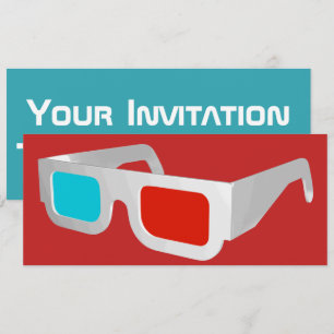 Retro-3D-Brille Grafik Einladung