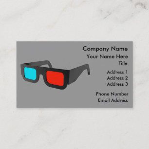 Retro-3D-Brille Grafik Visitenkarte