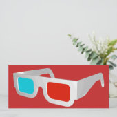 Retro 3D-Brille Graphic Einladung (Stehend Vorderseite)