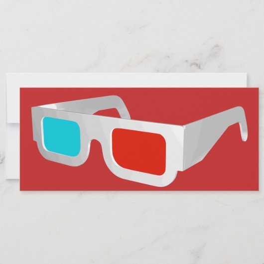 Retro 3D-Brille Graphic Einladung (Vorderseite)