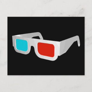 Retro 3D-Brille Graphic Postkarte