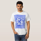 Retro 3D-Effekt Blaue musikalische Hinweise T-Shirt (Vorne ganz)