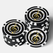 Retro-3D-Effekt Gold- und Silbermusik Pokerchips (Stapel)