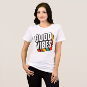 Retro 3D Good Vibes T - Shirt (Vorderseite voll)