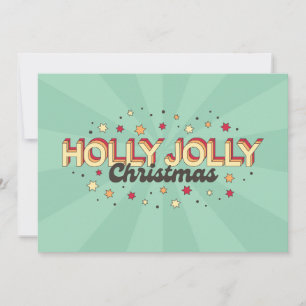 Retro-3D-Holly-Jolly-Christmas-TXT-Design Einladung