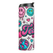 Retro 3D Puffy Lehrer 0,5l Thermobecher Thermosbecher (Nach links gedreht)