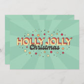 Retro 3d Weihnachtstext Design Einladung (Vorne/Hinten)