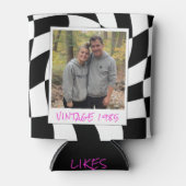 Retro 40. Geburtstag Vintag 1985 Schachbrett Beer Dosenkühler (Vorderseite)