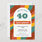 Retro 40. Geburtstagseinladung Einladung (Vorderseite)