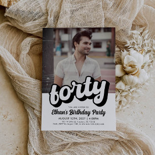 Retro 40. Geburtstagsfeier   vierzig Geburtstag Einladung