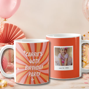 Retro 40. Geburtstagsfoto Kaffeetasse