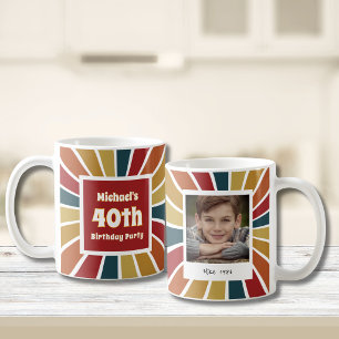 Retro 40. Geburtstagsjungen-Foto Kaffeetasse