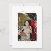 Retro 40. Handgemalt Hallo vierzig Foto Geburtstag Einladung (Rückseite)