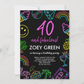 Retro 40 und eine fabelhafte Einladung zum Geburts (Vorderseite)