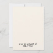 Retro 40th Hand Drawn Bow Champagne Glass Geburtst Einladung (Rückseite)