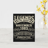 Retro 42nd Birthday For Men 42 Year Old November 1 Karte (Gelbe Blume)