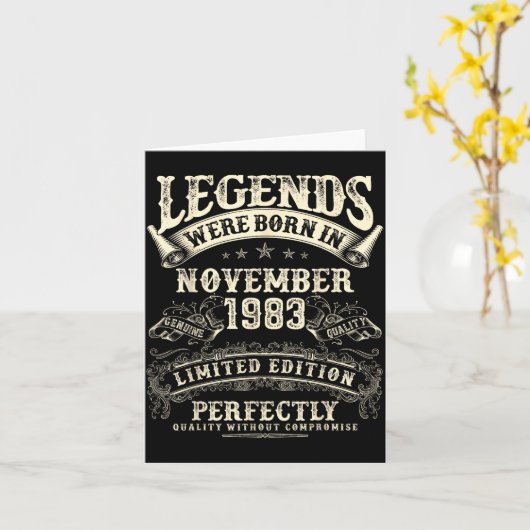 Retro 42nd Birthday For Men 42 Year Old November 1 Karte (Gelbe Blume)