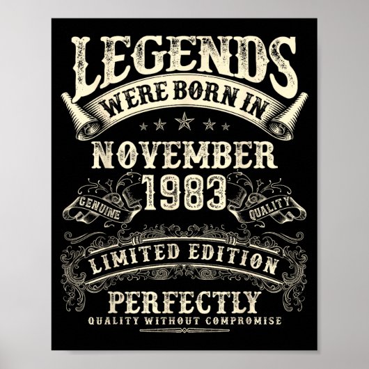 Retro 42nd Birthday For Men 42 Year Old November 1 Poster (Vorne)
