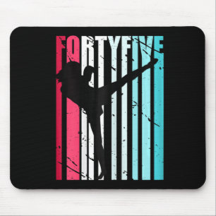 Retro 45. Geburtstag für Kickboxen Frauen Kickboxe Mousepad