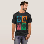 Retro 4 Color Block Basketball T-Shirt (Vorne ganz)