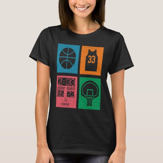 Retro 4 Color Block Basketball T-Shirt (Vorderseite)