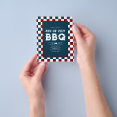 Retro 4. Juli BBQ-Party Kariert  Flyer (Gruppe)