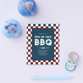 Retro 4. Juli BBQ-Party Kariert  Flyer (Einzeln)