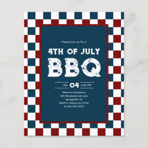 Retro 4. Juli BBQ-Party Kariert Flyer