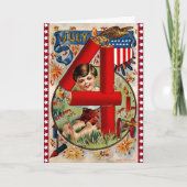 Retro 4. Juli Card Karte (Vorderseite)