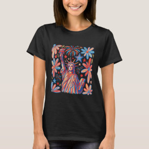 Retro 4. Juli Freiheitsstatue Girl Wome T-Shirt