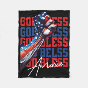 Retro 4. Juli Gott segne Amerika Patriotischer Chr Fleecedecke