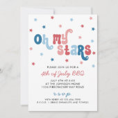 Retro 4. Juli GRILLEN Party Einladung (Vorderseite)