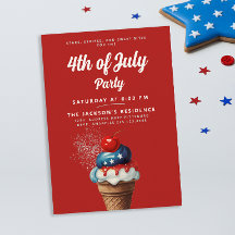 Retro 4. Juli Ice Cream US Flag Kirsche Party