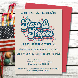 Retro 4. Juli Party Einladung