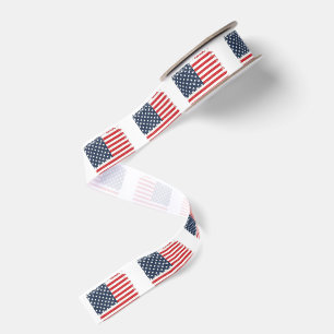 Retro 4. Juli Schachbrett Muster Patriotischer Ste Ripsband
