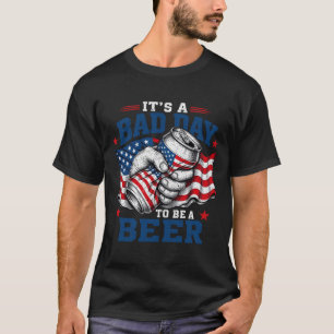 Retro 4. Juli Schlechter Tag Um Ein Bier Usa-Flagg T-Shirt