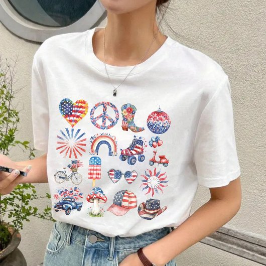 Retro 4. Juli Shirt, USA Flag Geschenk für Ihr T-Shirt