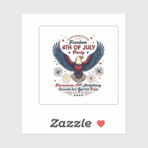 Retro 4. Juli Sticker - Adler & Feuerwerk