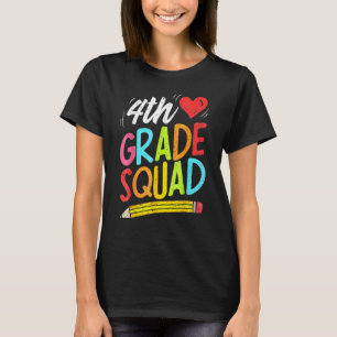 Retro 4. Klasse Squad Bleistift Zurück zur Schule T-Shirt