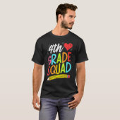 Retro 4th Fourth Grade Squad Pencil Back To School T-Shirt (Vorne ganz)