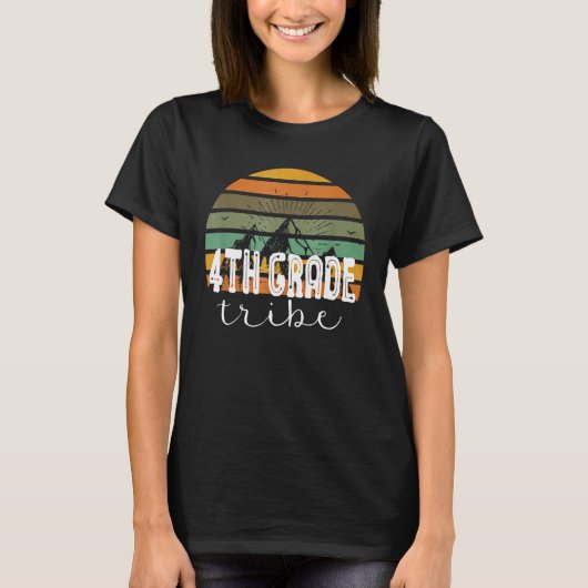 Retro 4th Grade Tribe Fourth Grade Back To School  T-Shirt (Vorderseite)