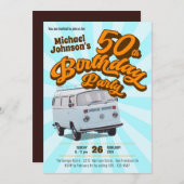 Retro 50. Geburtstag Klassisches Party zum Autogen Einladung (Vorne/Hinten)