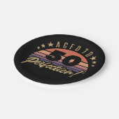 Retro 50. Geburtstags-Spaß Pappteller (Schrägansicht)