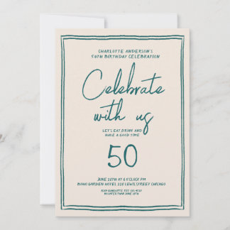 Retro 50. Geburtstagsparty Einladung
